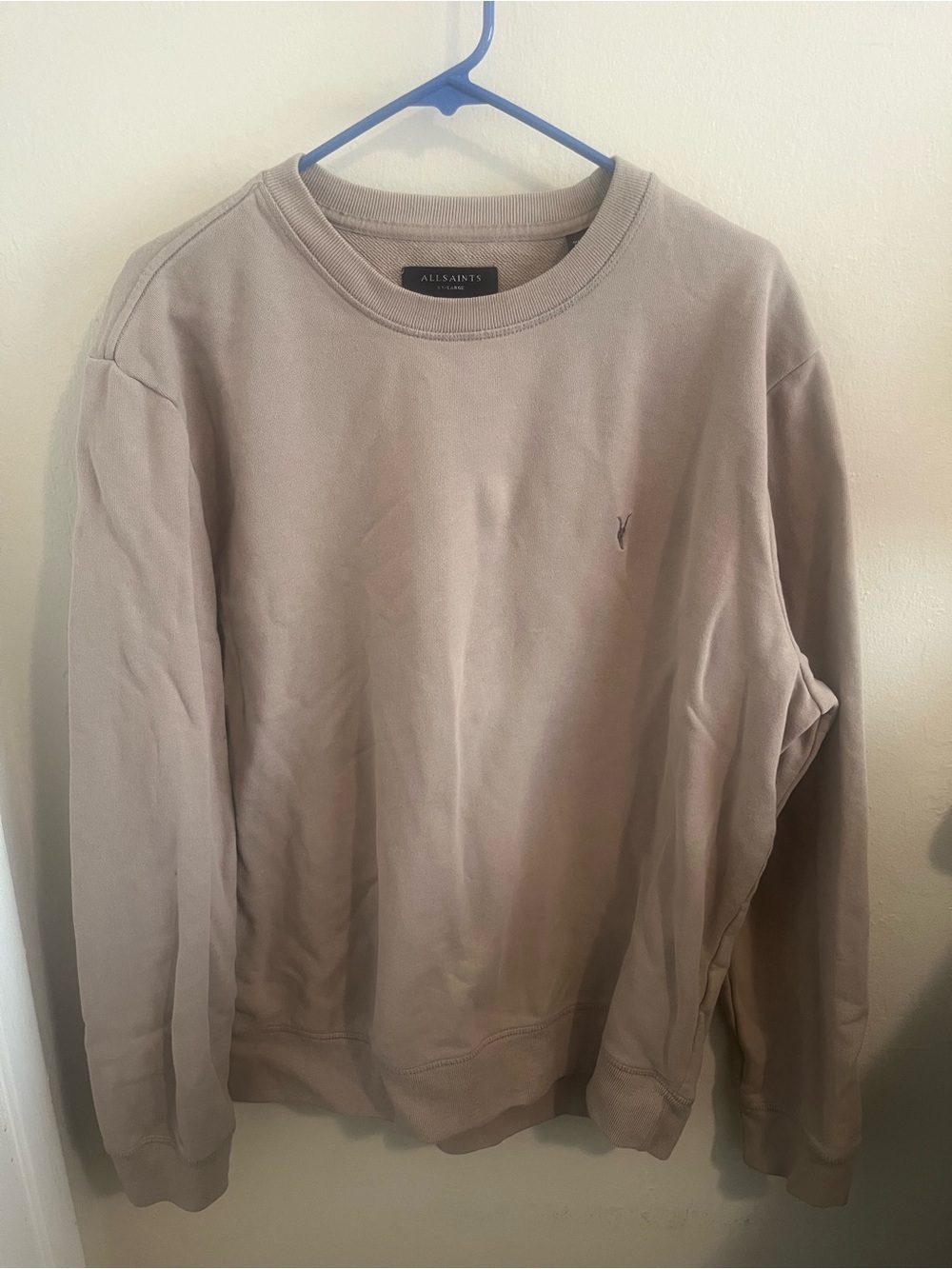 All Saints Men's Crewneck Sweater in Taupe